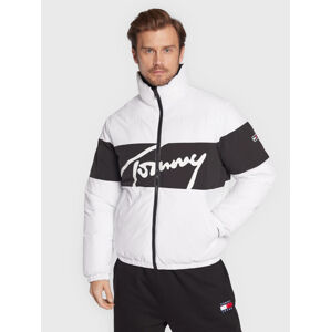 Tommy Jeans pánská bíločerná bunda - L (YBR)